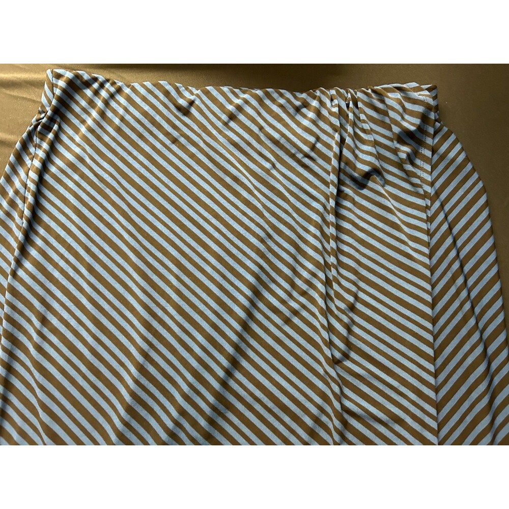 Lane Bryant Maxi Skirt 18/20 Womens Blue Black Striped Faux Wrap Hi Low Gathered